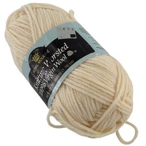 Coats Clark Royal Mouline Knitting Worsted 100% Virgin Wool Yarn White